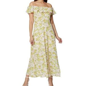 Women's Pink Green Floral Ruffle Collar Easter Spring Coquette Dress sz 10 NWT